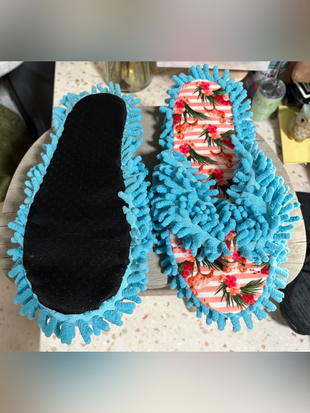 Aunt Deloris House Slippers by Two Left Feet "Ready To Flamingle" style,Size 7/9 - Picture 12 of 17